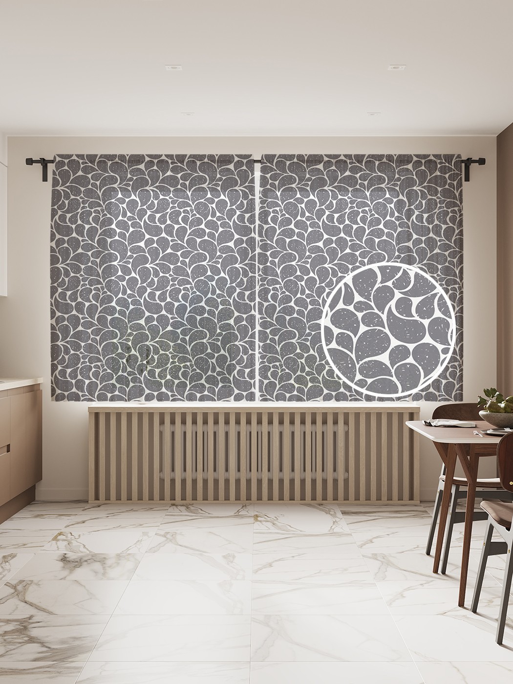 

Фототюль JoyArty "Геометрические пейсли" 145x180см, 2 полотна, лента, 50 крючков, Геометрические пейсли