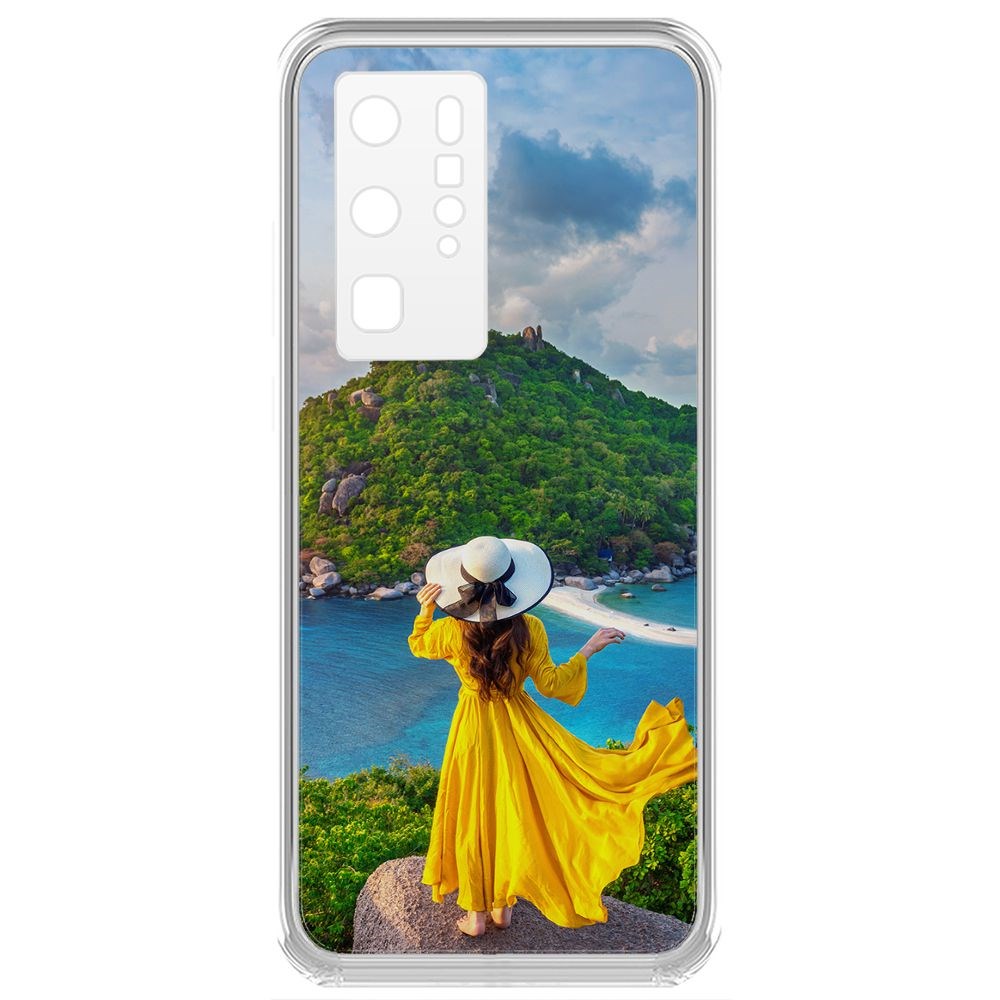 

Чехол-накладка Krutoff Clear Case Платье летнее женское для Huawei P40 Pro