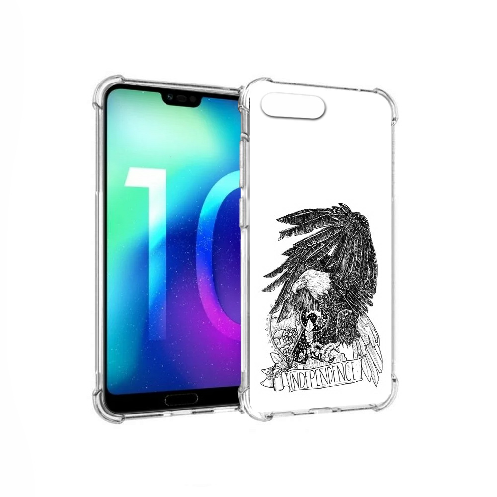 

Чехол MyPads Tocco для Huawei Honor 10 черно белый сокол (PT142657.34.688), Прозрачный, Tocco