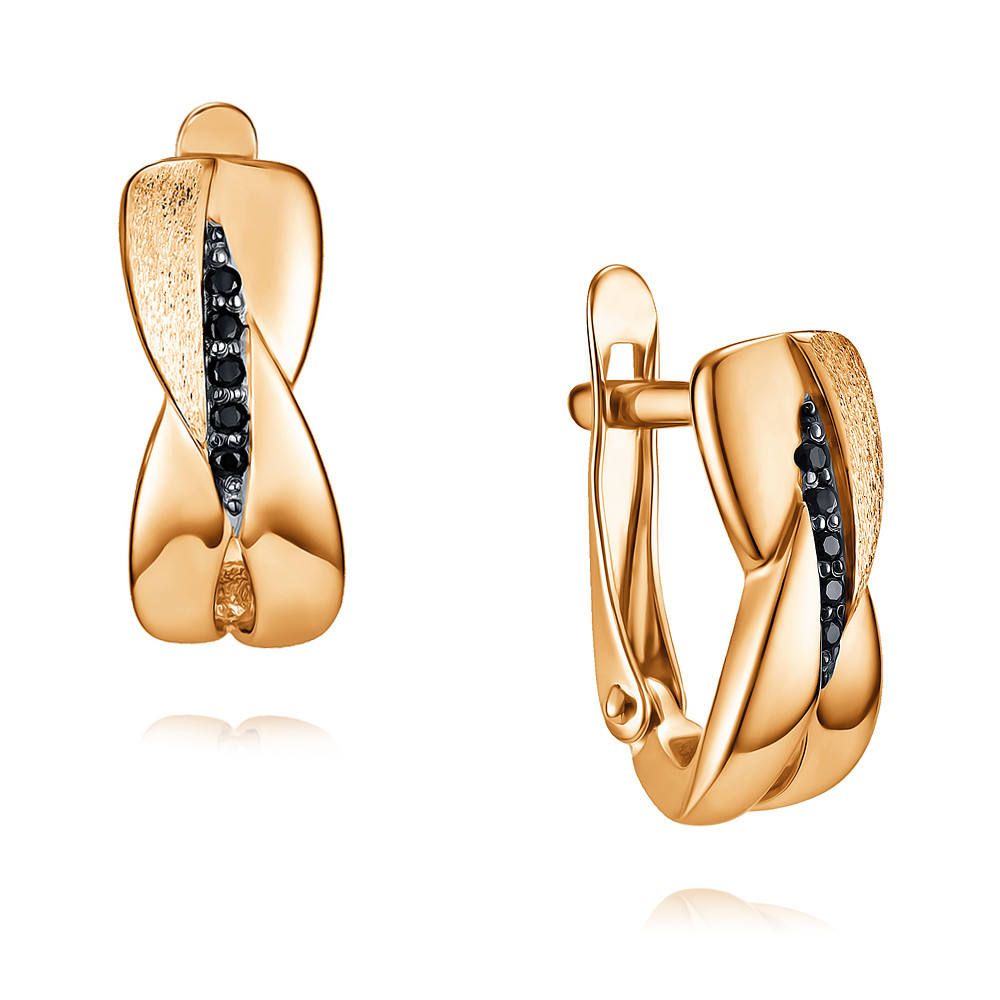 

Серьги из красного золота с фианитом ADAMAS 24038014/01-А50Ч-791, 24038014/01-А50Ч-791