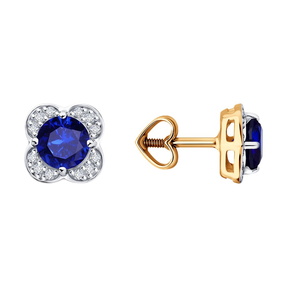 

Серьги из золота Diamant 31-222-02853-1, бриллиант/корунд искусственный, 31-222-02853-1