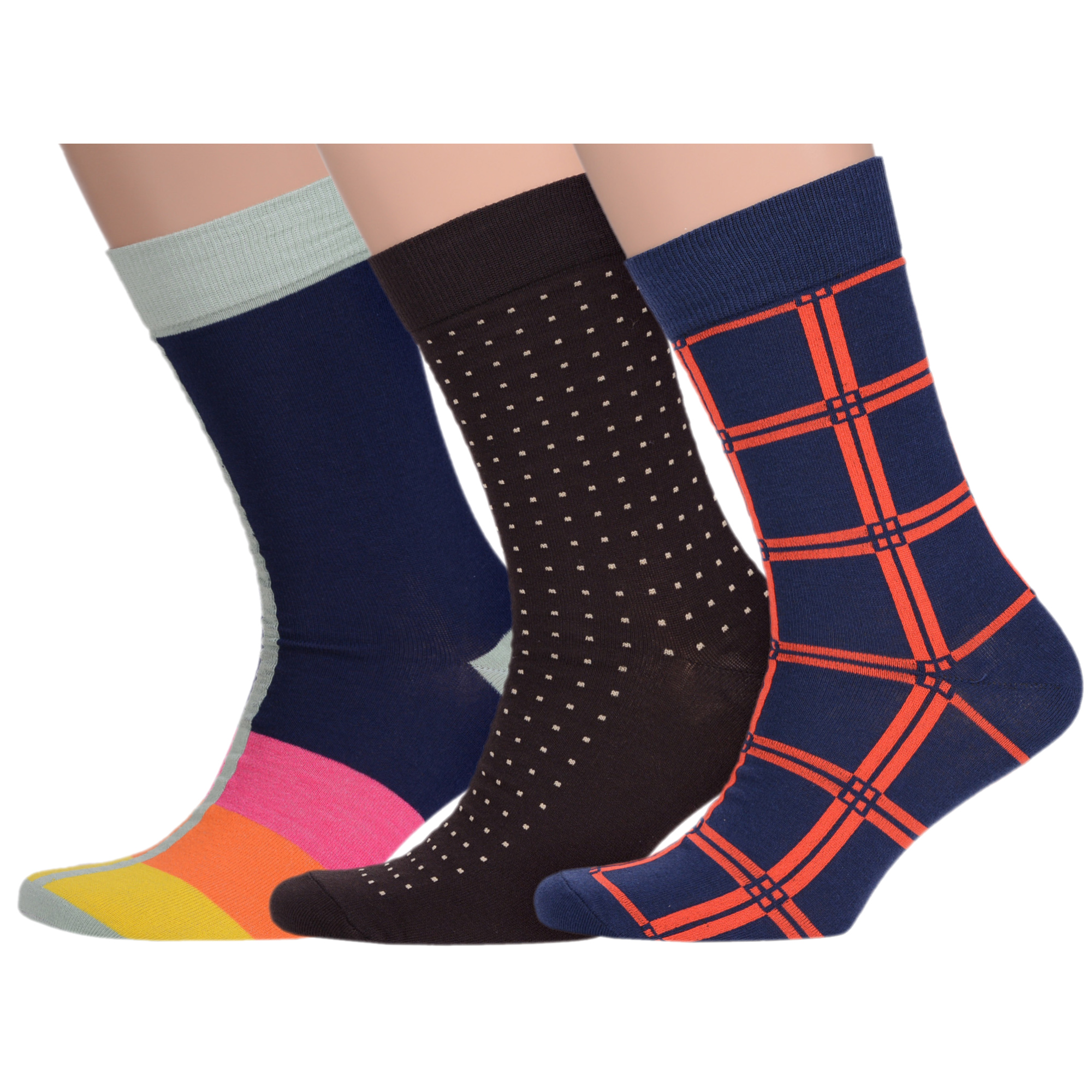 

Комплект носков мужских Нева-Сокс 3-МН-НС коричневых; синих; красных 25, 3-МН-НС