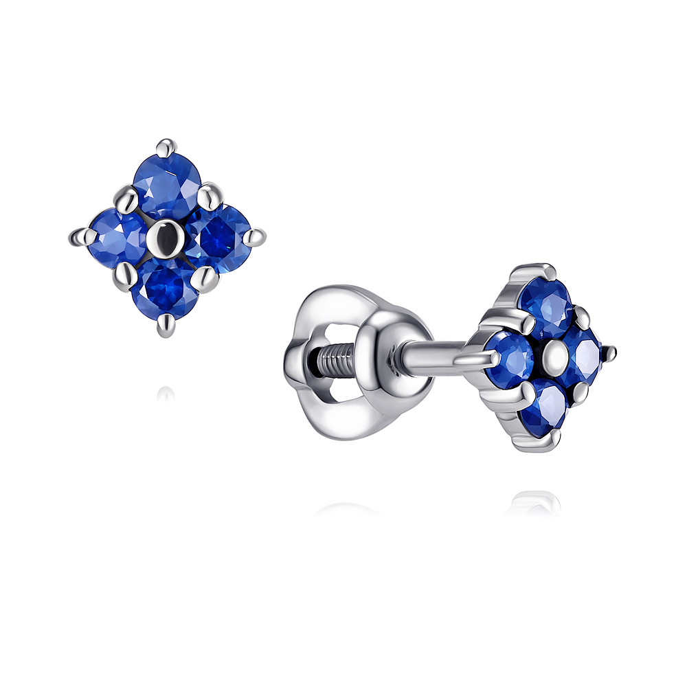 

Серьги из белого золота с сапфиром ADAMAS 2124055/01-А51-542, 2124055/01-А51-542