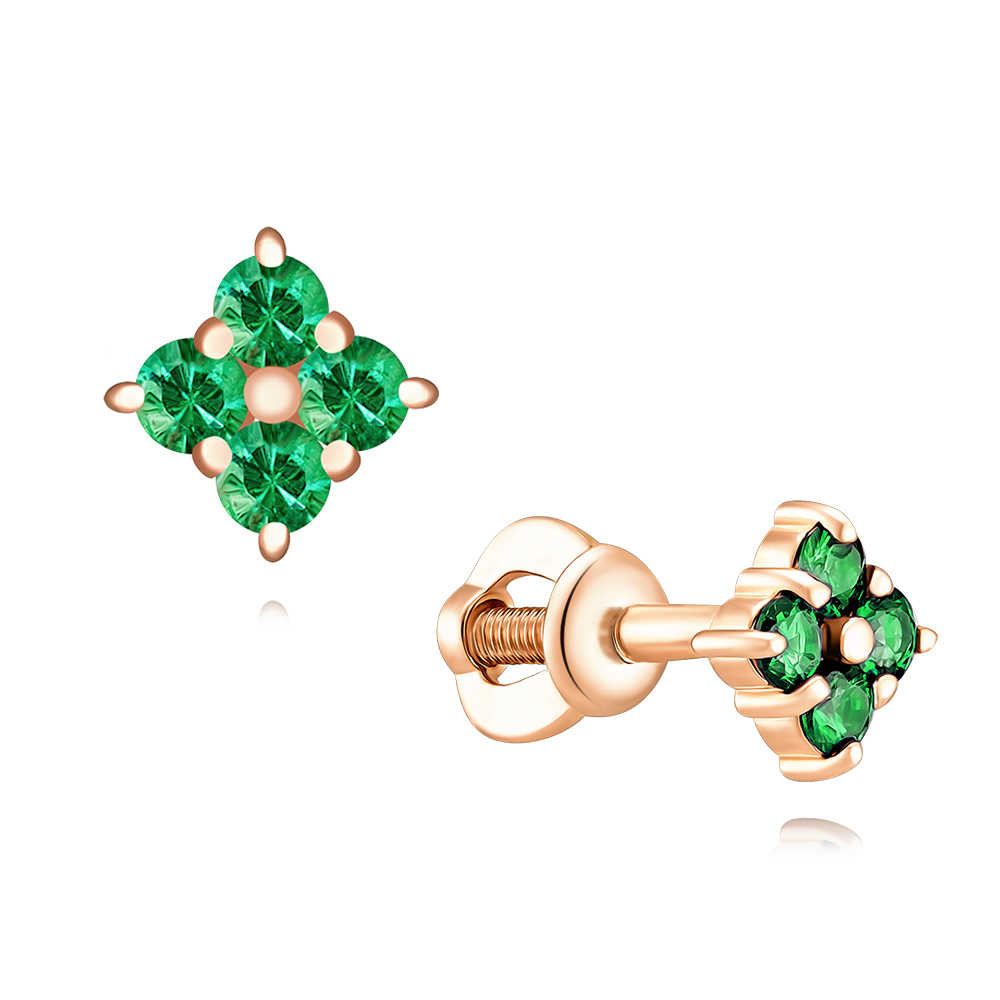 

Серьги из красного золота с изумрудом ADAMAS 2124055/01-А50-543, 2124055/01-А50-543