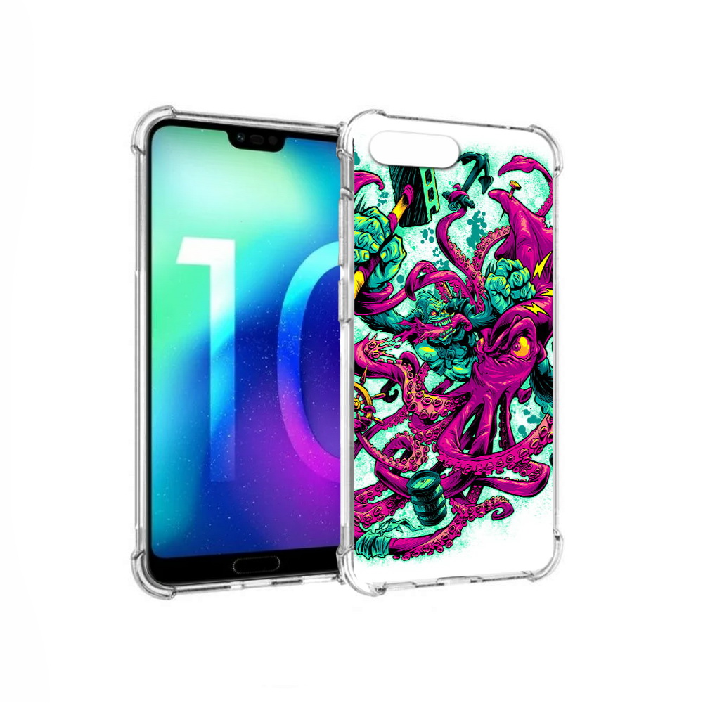 Чехол MyPads Tocco для Huawei Honor 10 фиолетовый кракен (PT142657.34.657)