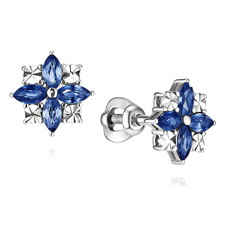 

Серьги из белого золота с сапфиром ADAMAS 2124054/01-А517Д-542, 2124054/01-А517Д-542