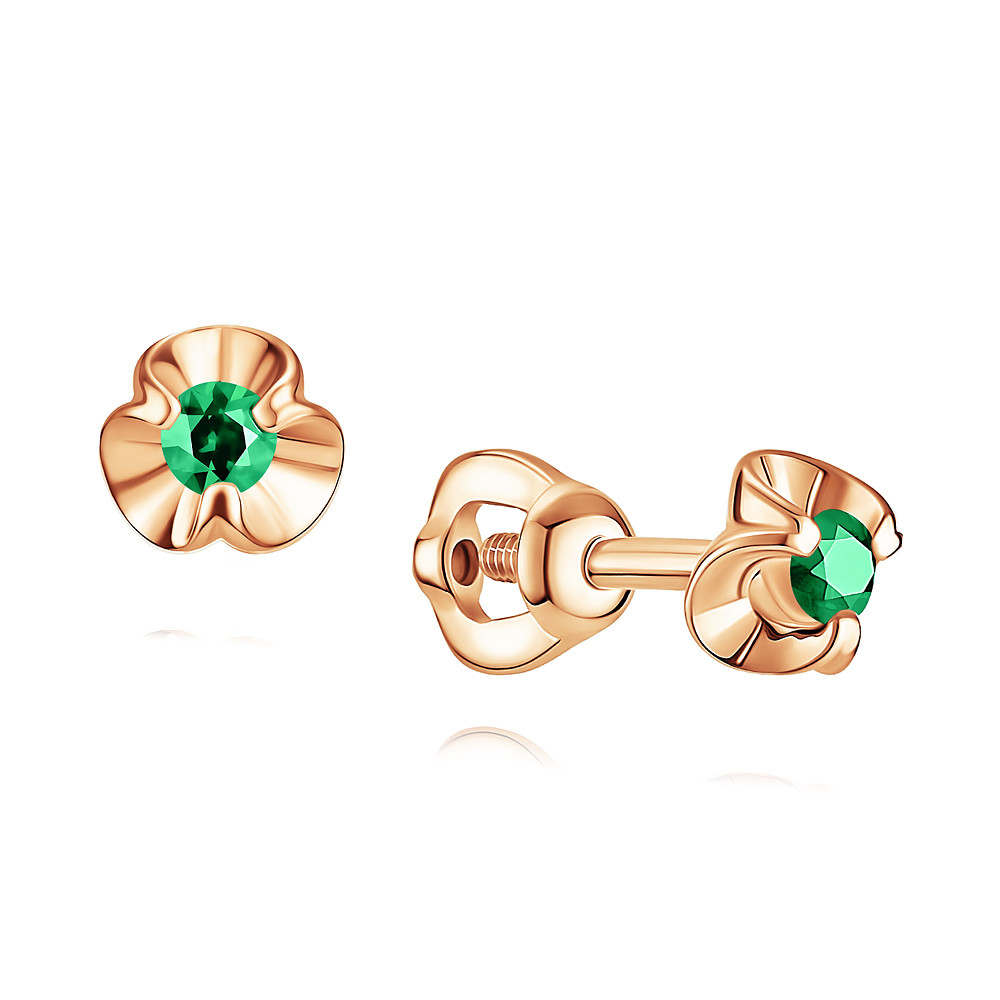 

Серьги из красного золота с изумрудом ADAMAS 2110995/01-А50-543, 2110995/01-А50-543