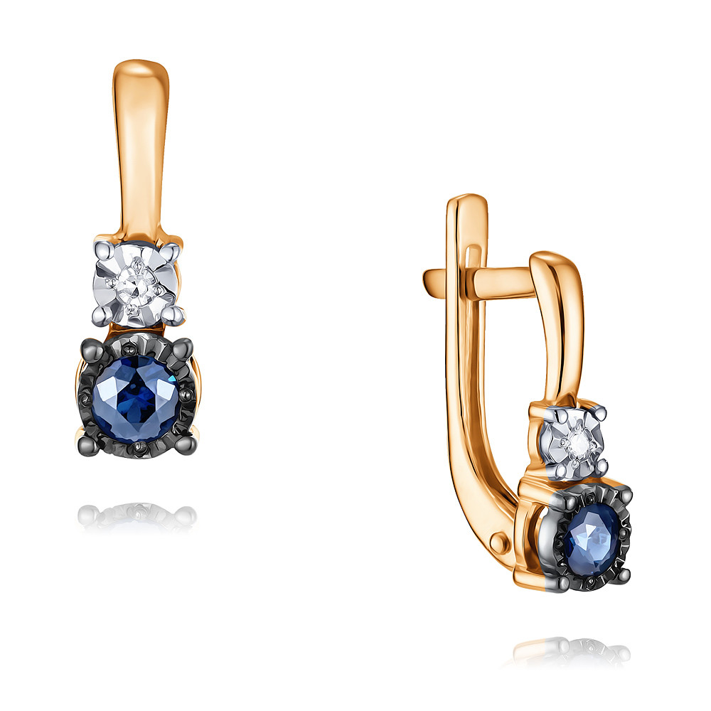 

Серьги из красного золота с бриллиантом/сапфиром ADAMAS 2424032/01-А507ДЧ-432, 2424032/01-А507ДЧ-432