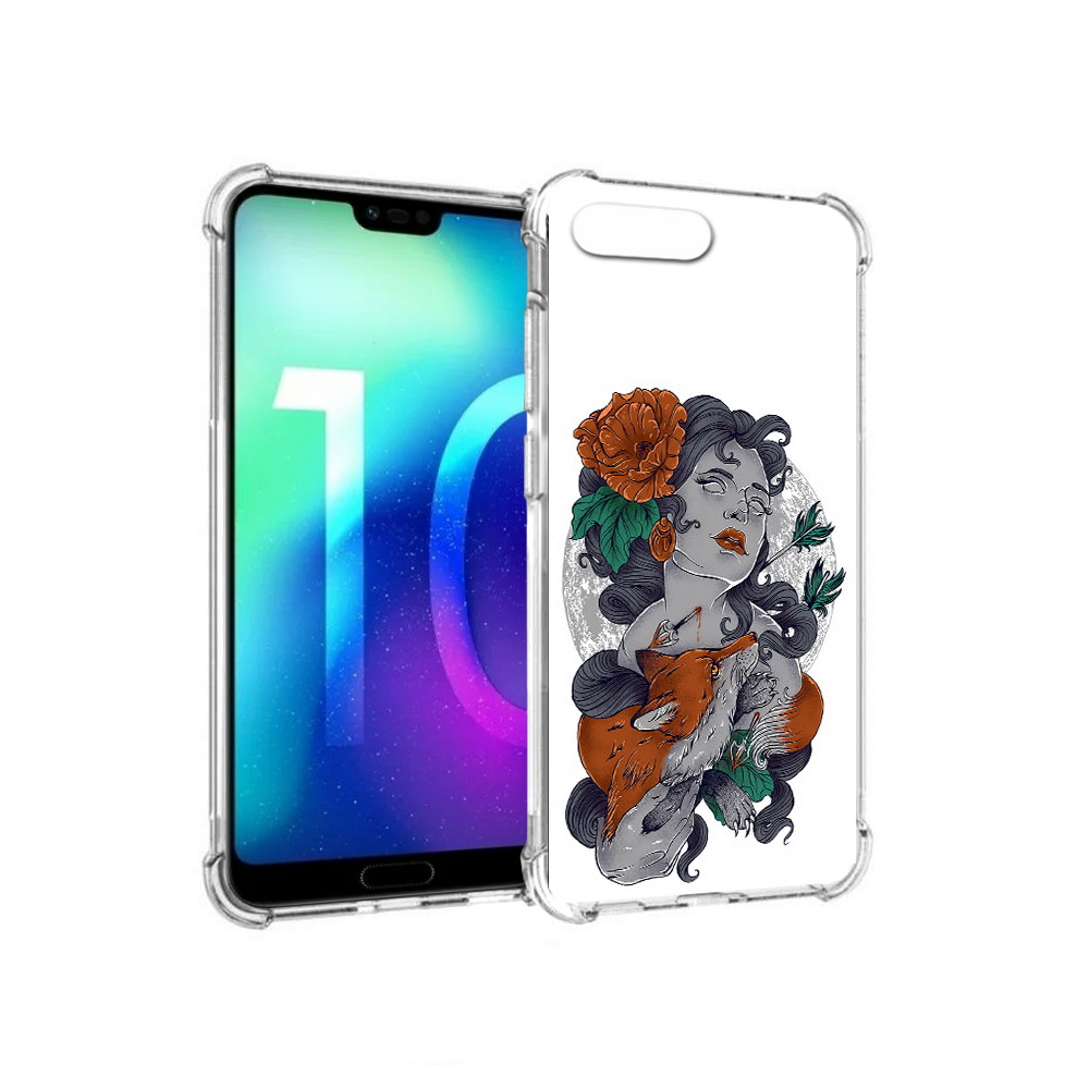 

Чехол MyPads Tocco для Huawei Honor 10 темная девушка с лисой (PT142657.34.639), Прозрачный, Tocco