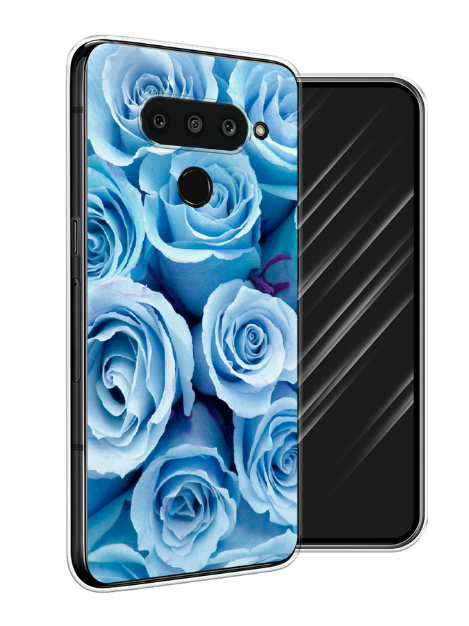 

Чехол Awog на LG V50 ThinQ "Лазурные розы", Голубой, 83850-8
