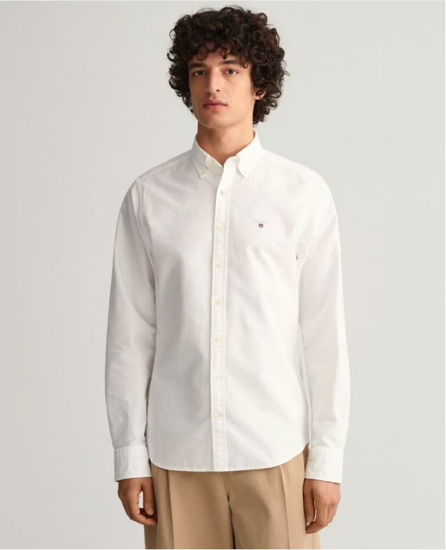 

Рубашка мужская GANT 359902 белая XL, Белый, 359902