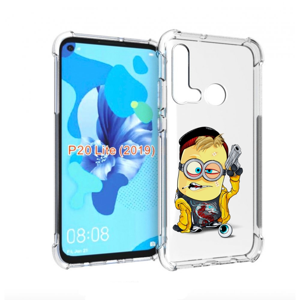 

Чехол бампер MyPads миньон бандит для Huawei P20 Lite (2019)., Прозрачный, Tocco