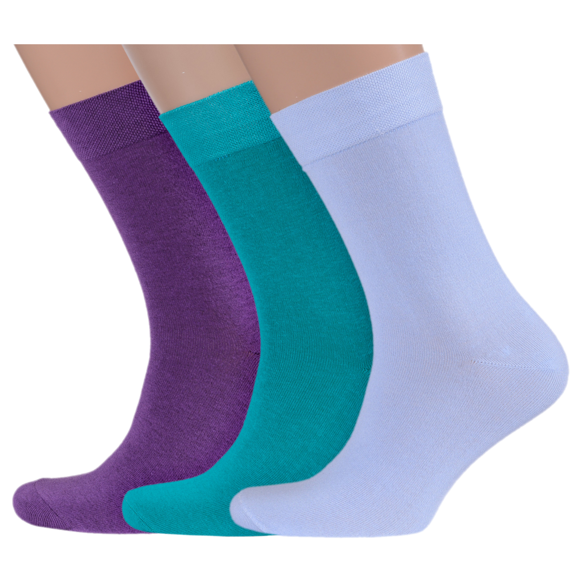 Комплект носков мужских Нева-Сокс 3-В-121 бирюзовых; голубых; фиолетовых 31