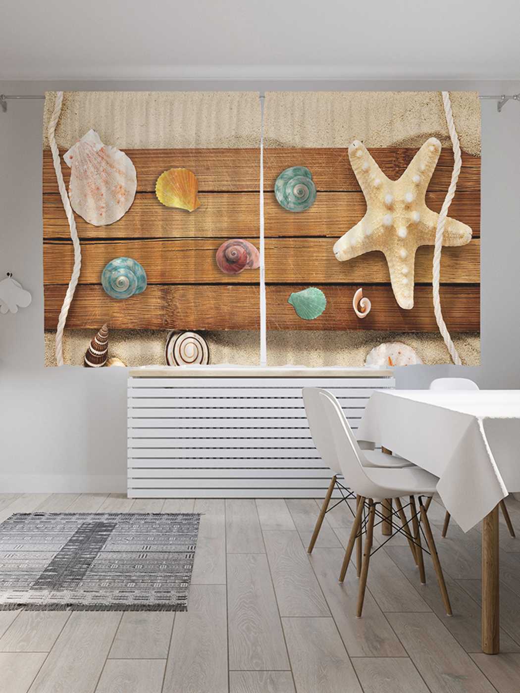 

Шторы JoyArty c фотопечатью "Деревяная дорожка на песке" из сатена, 290х180 см, Деревяная дорожка на песке