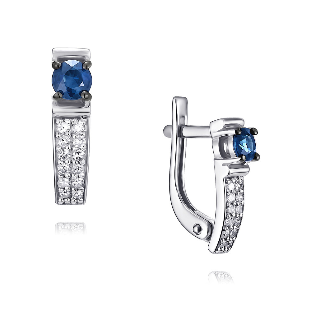 

Серьги из белого золота с бриллиантом/сапфиром ADAMAS 2418934/01-А51ДЧ-432, 2418934/01-А51ДЧ-432