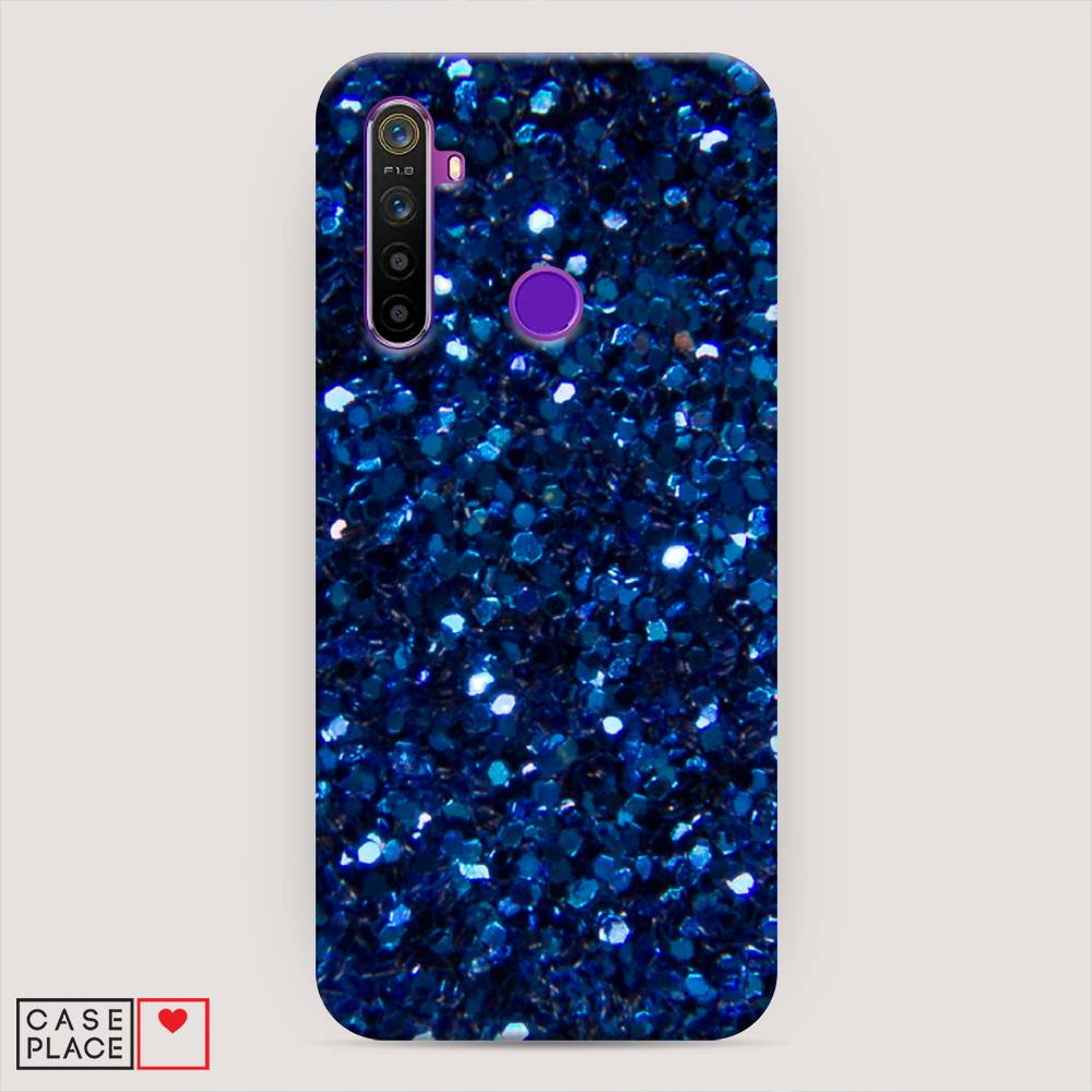 

Пластиковый чехол "Синие блестки рисунок" на Realme 5