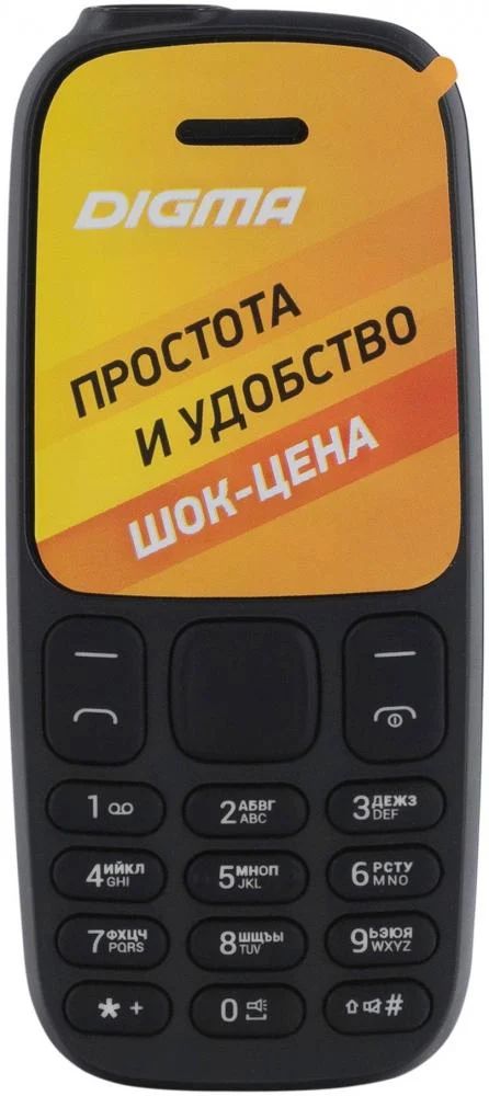 

Мобильный телефон Digma A106 Linx 32Mb черный моноблок 1Sim 1.44" 98x68 GSM900/1800