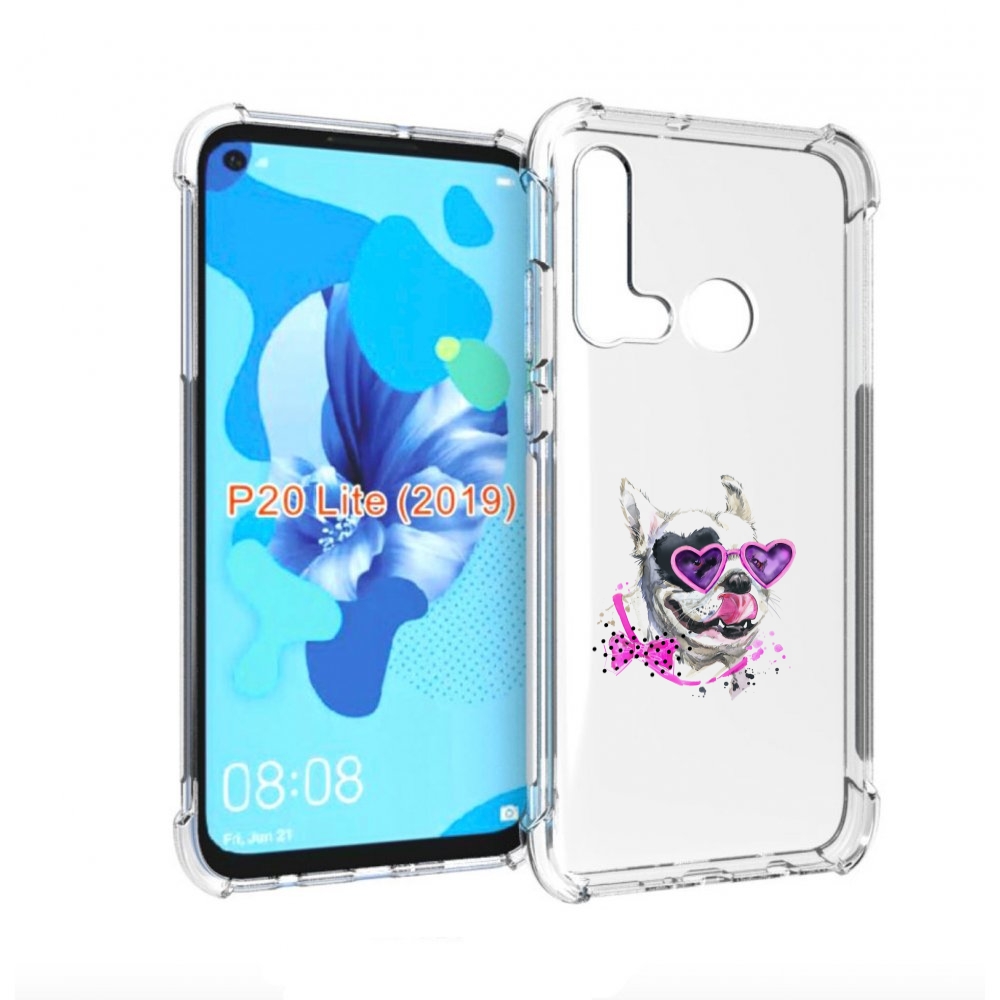 

Чехол бампер MyPads акварельный пёс для Huawei P20 Lite (2019)., Прозрачный, Tocco