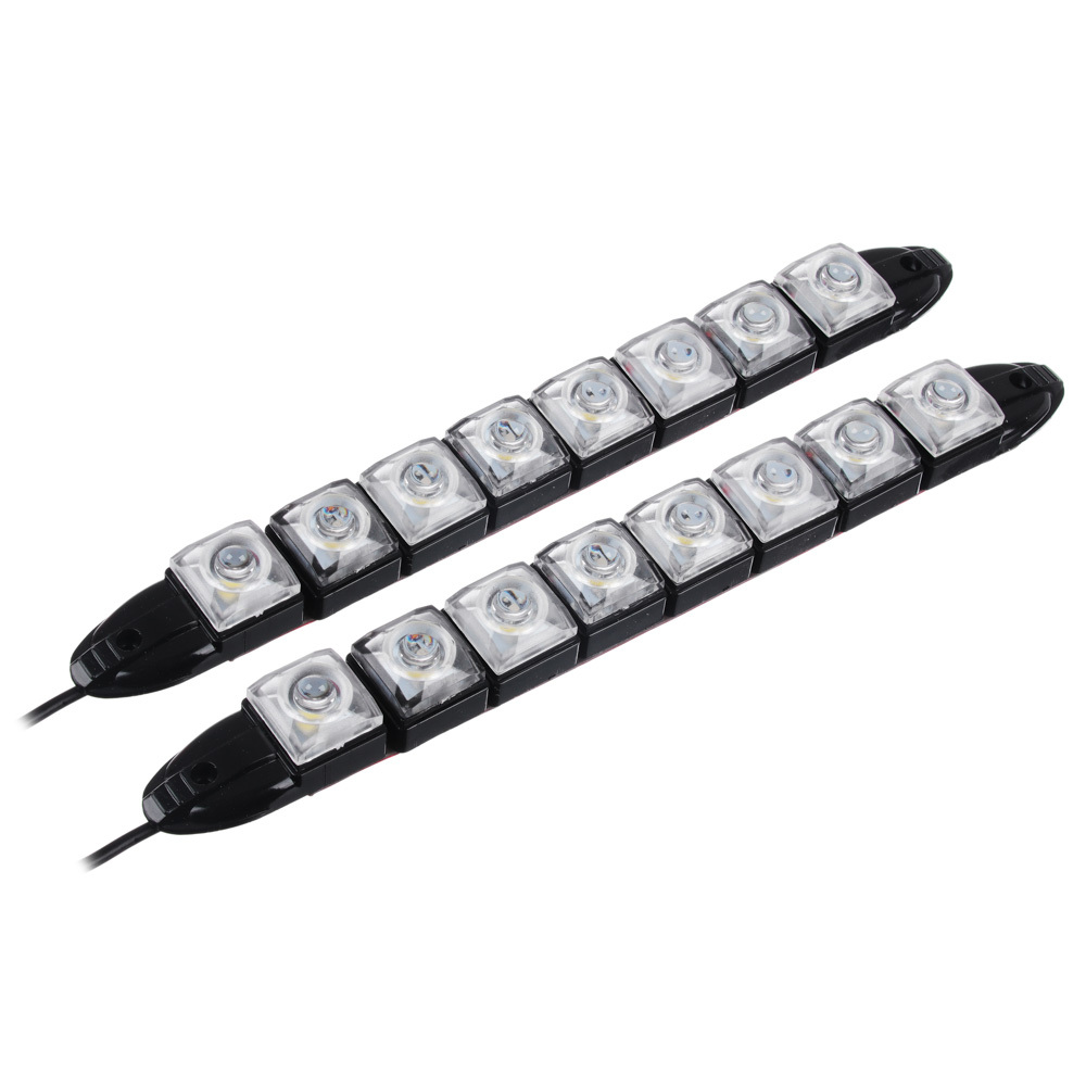 Дневные ходовые огни New Galaxy, LED 8шт, гибкий пласт. корп., 220мм, 12V, белый, 2шт.