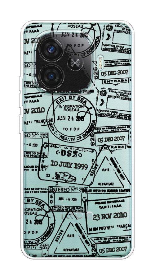 

Чехол на Vivo iQOO Z9 Visa stamps 2, Белый;черный;серый, 2612150-1