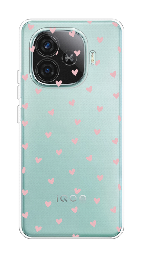 

Чехол на Vivo iQOO Z9 Розовые сердечки паттерн, Розовый;прозрачный, 2612150-1