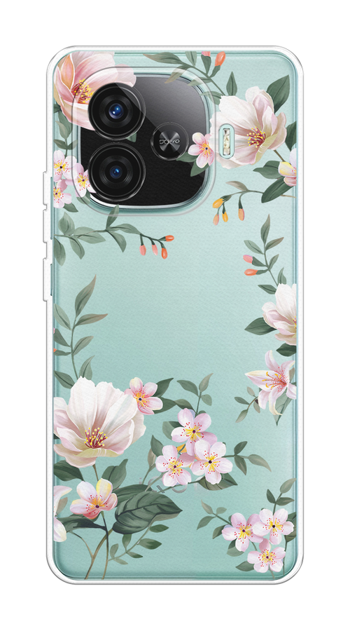 

Чехол на Vivo iQOO Z9 Beautiful white flowers, Бежевый;зеленый, 2612150-1