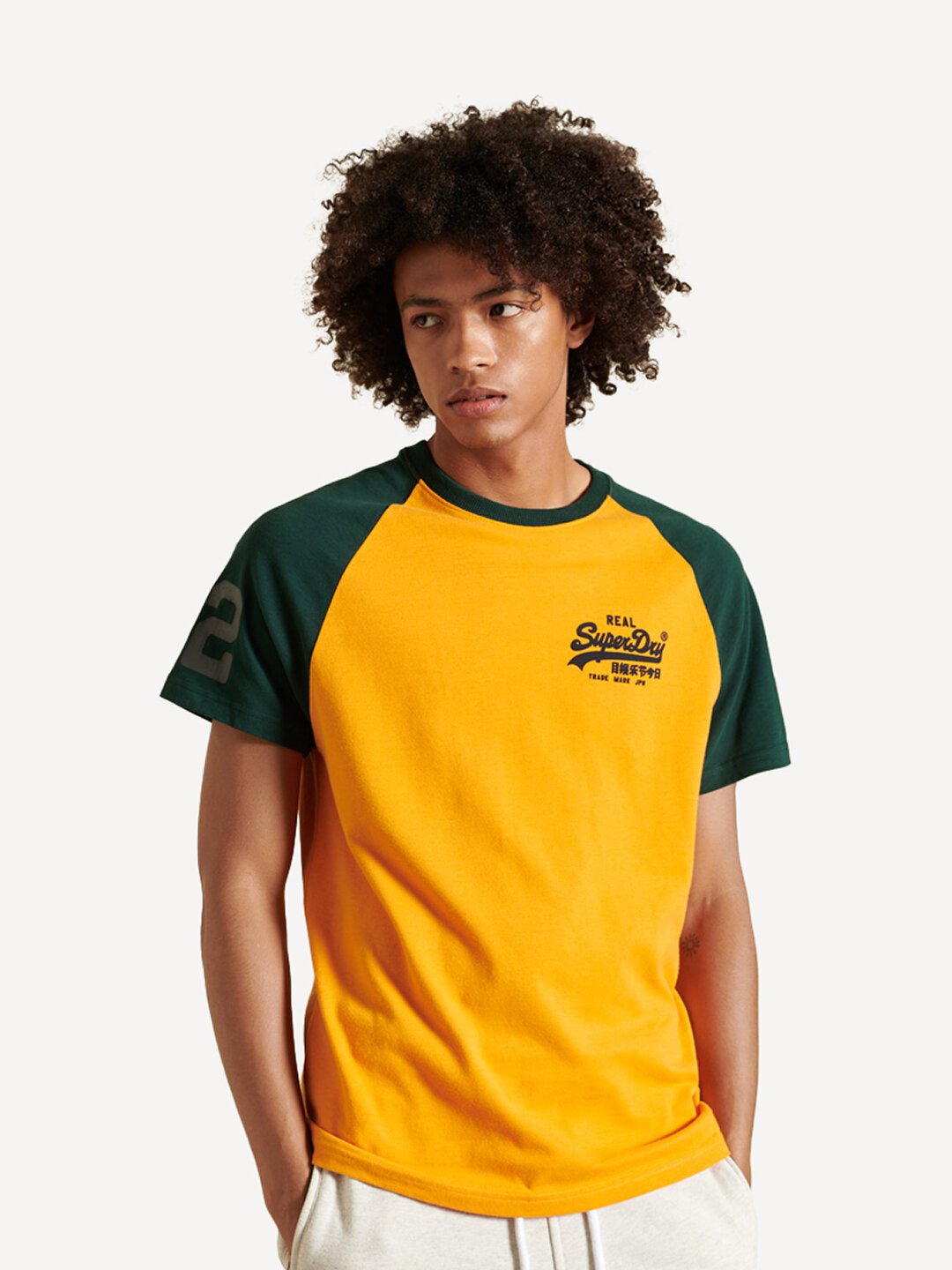 

Футболка мужская Superdry VL AC RAGLAN TEE желтая 2XL, VL AC RAGLAN TEE