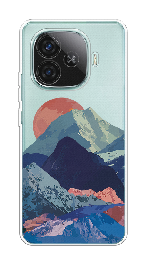 

Чехол на Vivo iQOO Z9 Закат в снежных горах, Бордовый;серый;голубой, 2612150-1