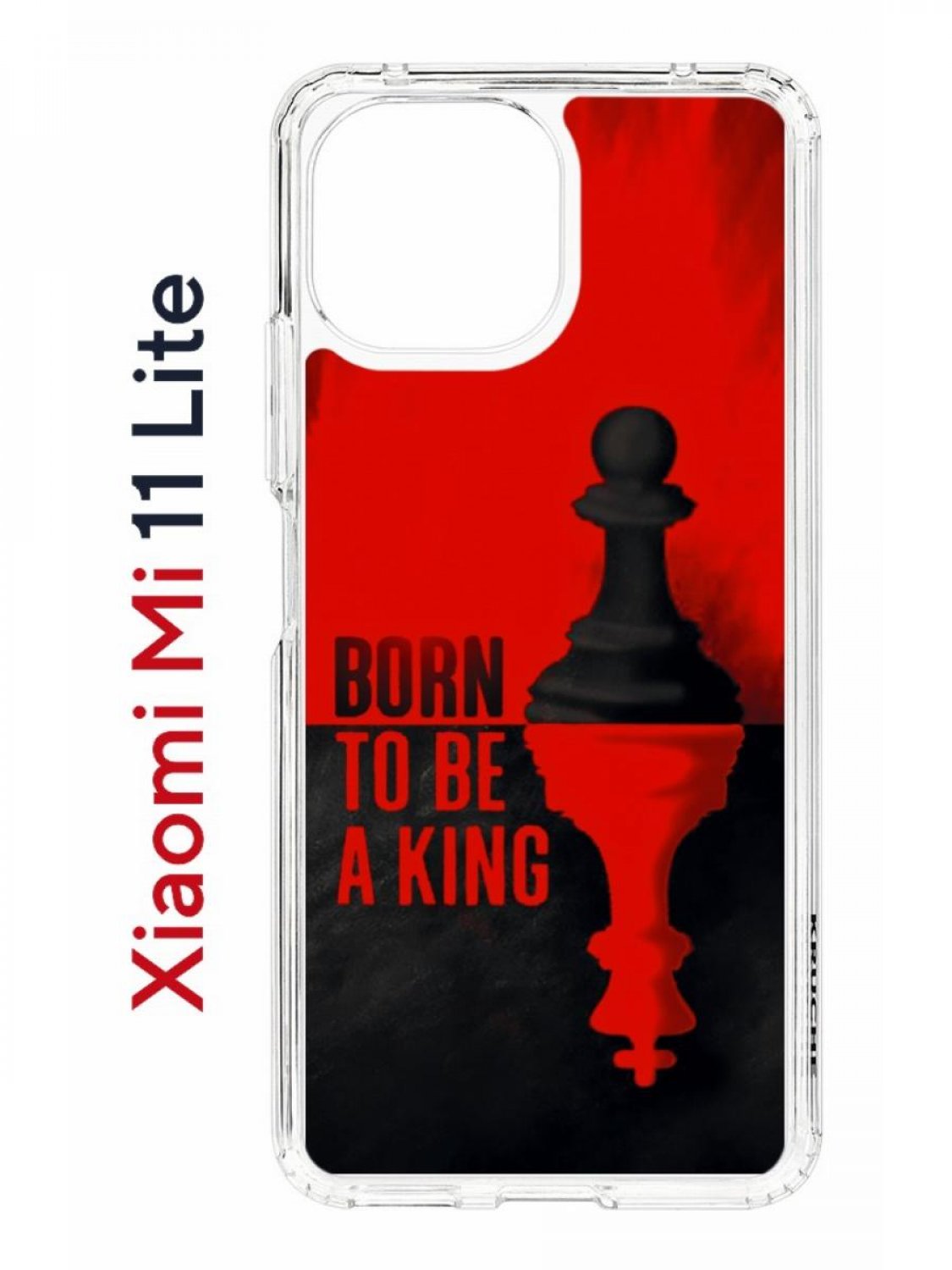 Чехол на Xiaomi Mi 11 Lite Kruche Print Born to be a King,противоударный бампер с принтом