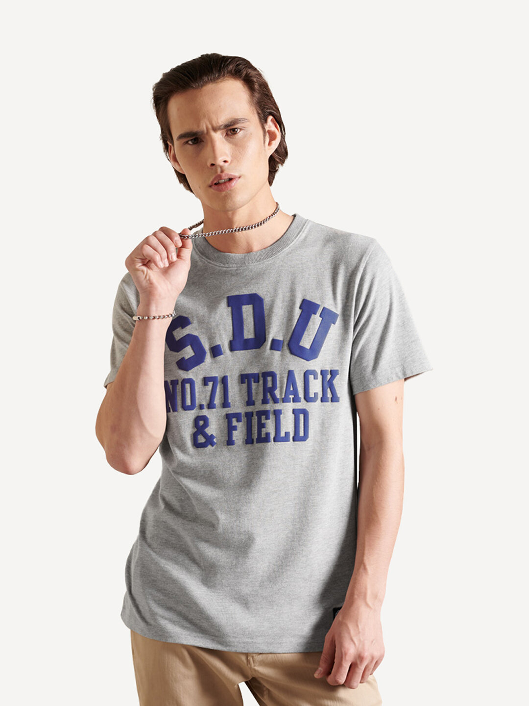 

Футболка мужская Superdry T&F TEE серая XL, T&F TEE