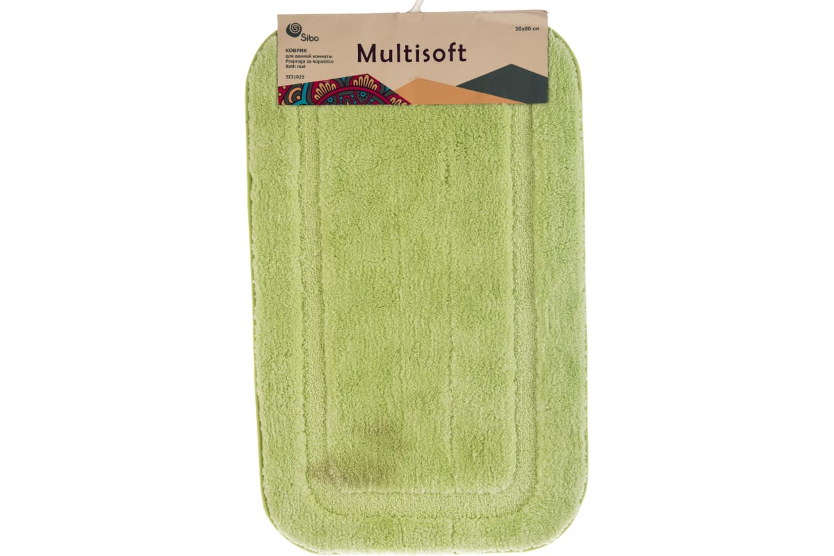 SIBO Коврик д/ванной 50х80 MULTISOFT плюш зелёный SI31025