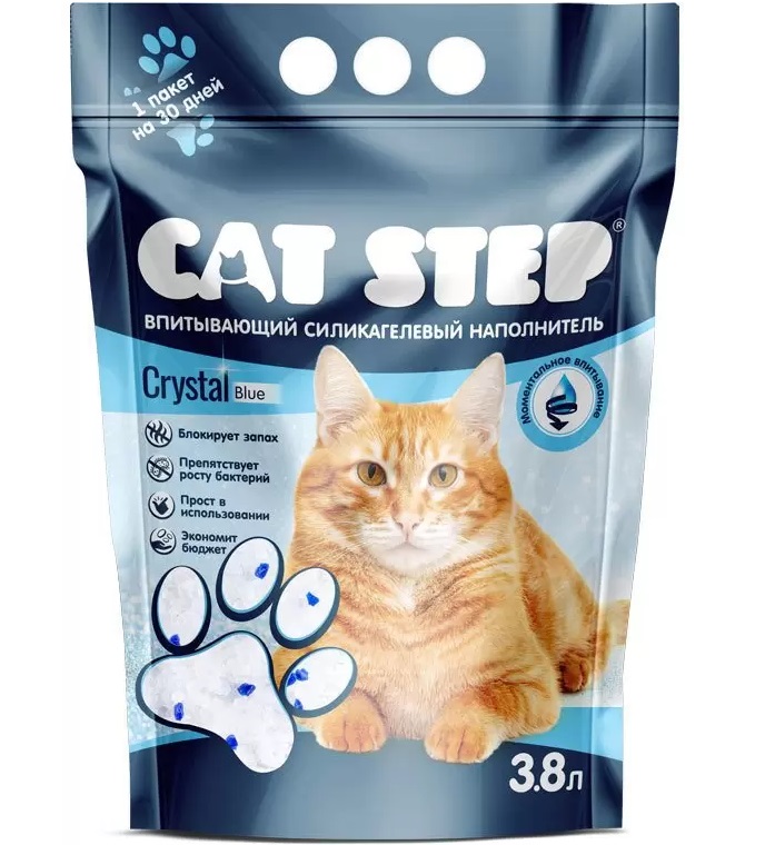 Впитывающий наполнитель Cat Step силикагелевый, 3.8 л