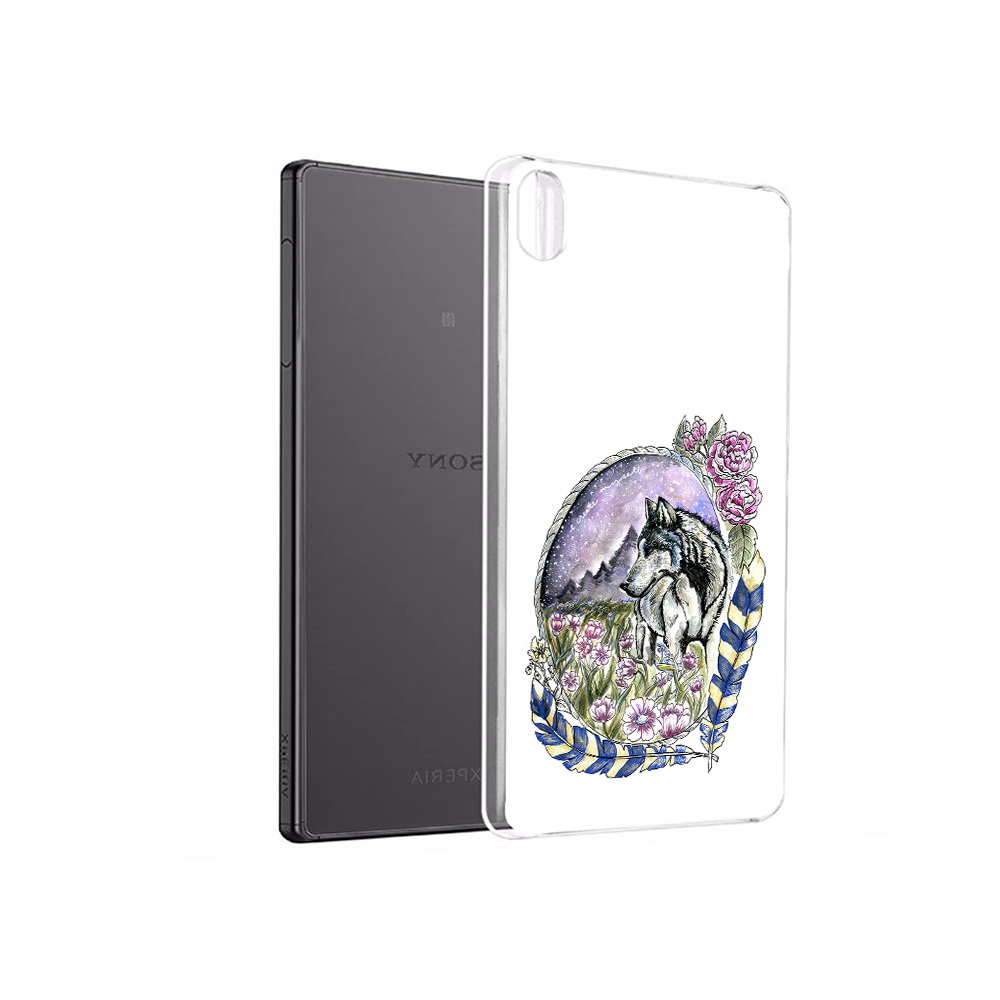 

Чехол MyPads Tocco для Sony Xperia X Performance нарисованный волк в цветах с перьями, Прозрачный, Tocco