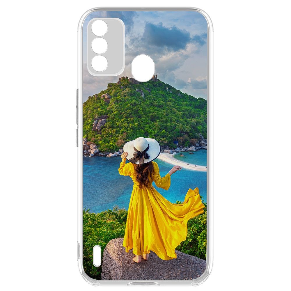

Чехол-накладка Krutoff Clear Case Платье летнее женское для ITEL A48, Прозрачный