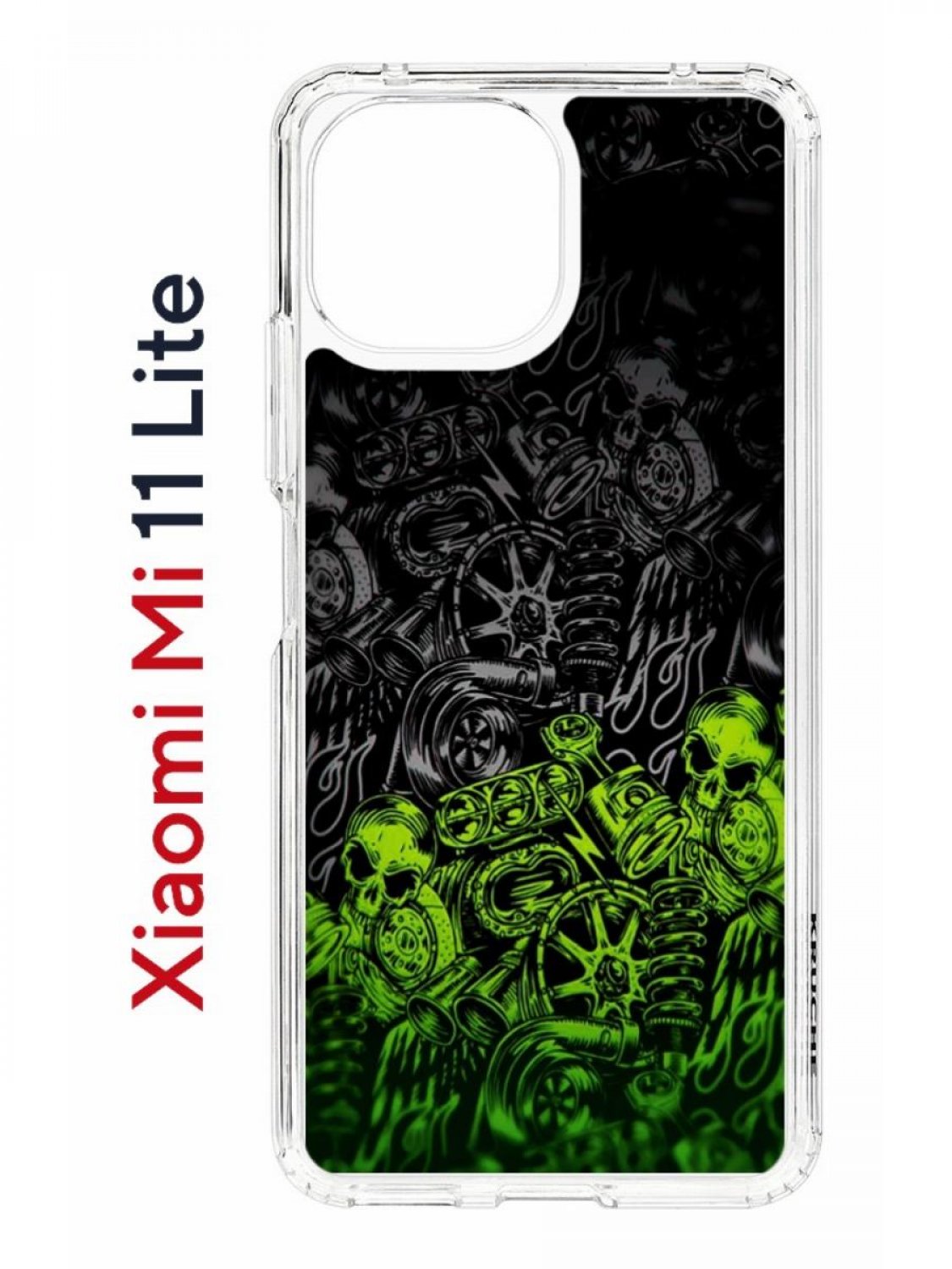 фото Чехол на xiaomi mi 11 lite kruche print garage,противоударный бампер,с защитой камеры кruче