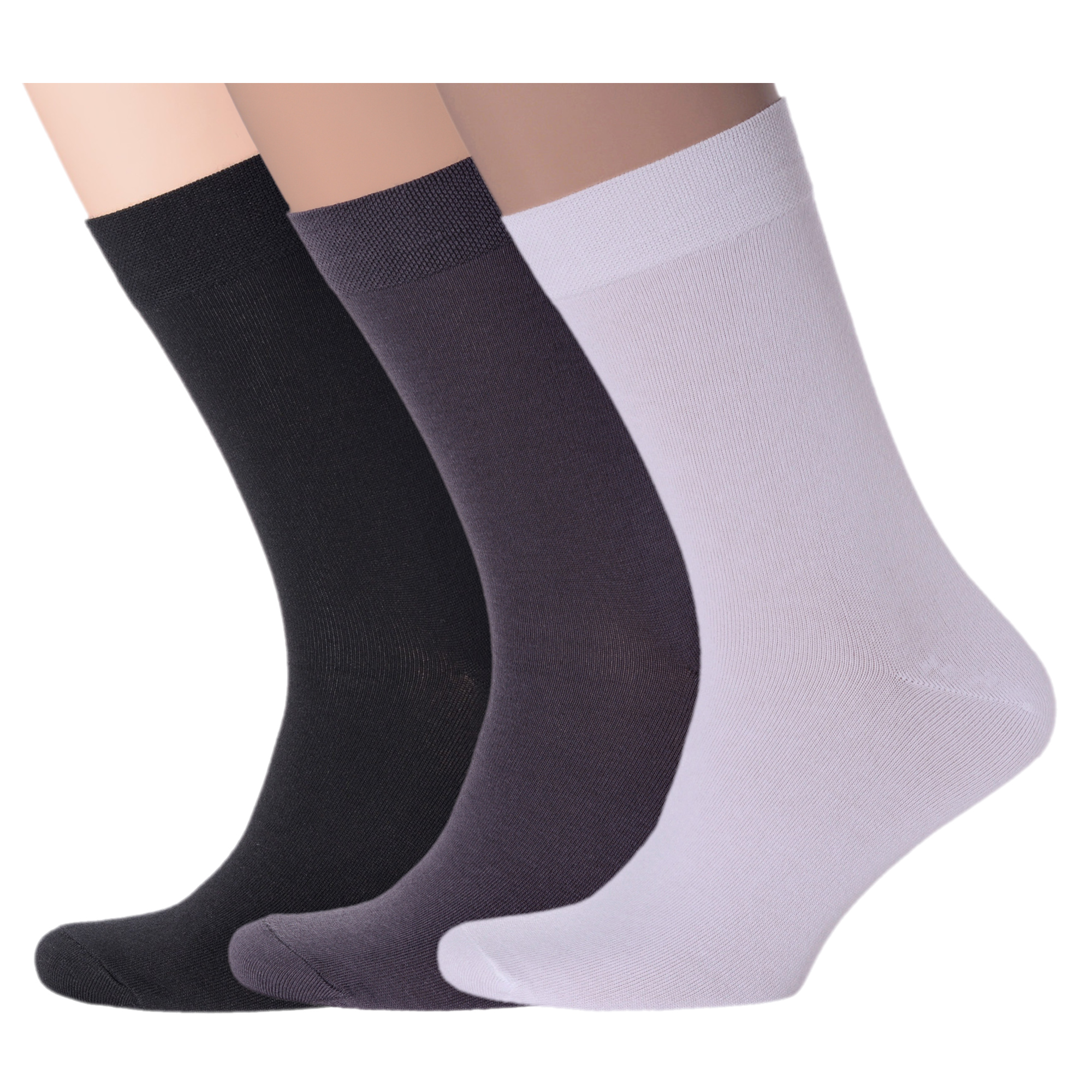 Комплект носков мужских Нева-Сокс 3-В-121 белых; серых; черных 29