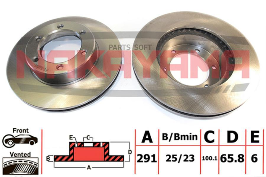 

ТОРМ.ДИСК ПЕРЕД. TOYOTA 4-RUNNER 4WD 89- 291X25X6