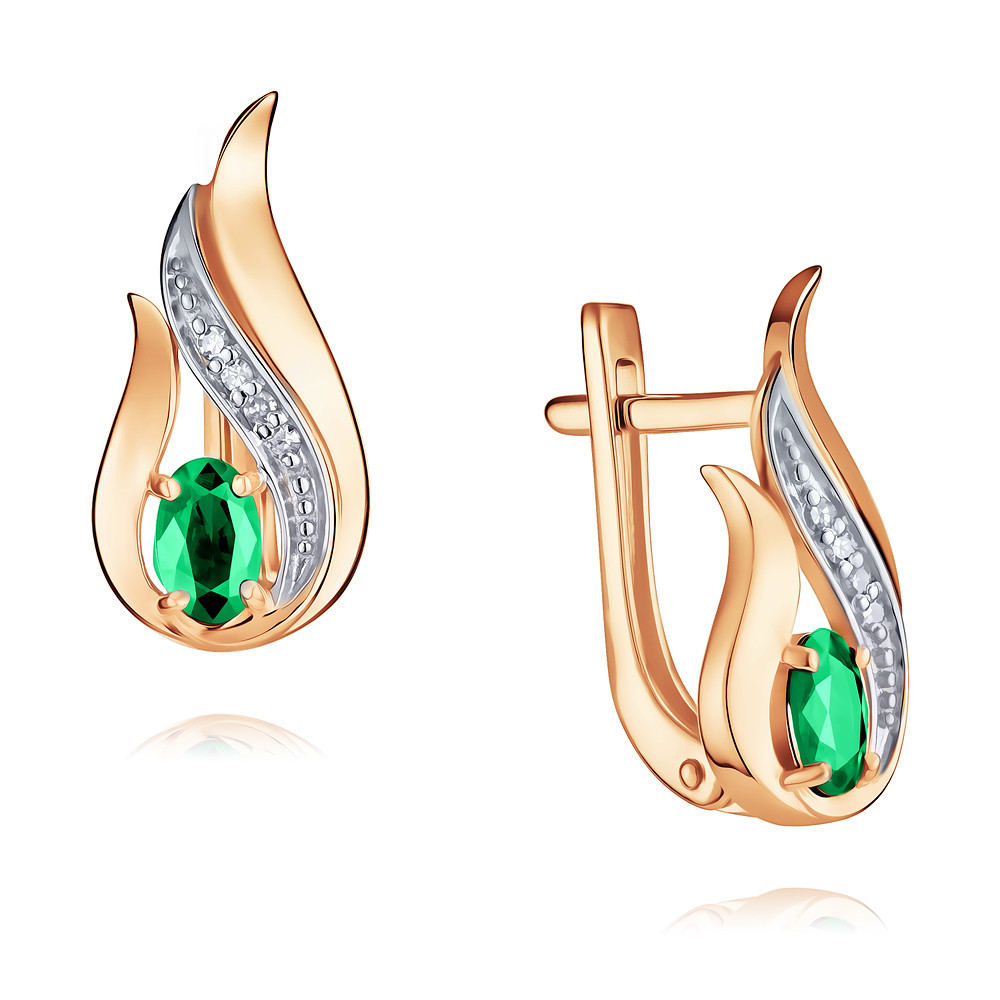 

Серьги из красного золота с бриллиантом/изумрудом ADAMAS 2418170/01-А50Д-433, 2418170/01-А50Д-433