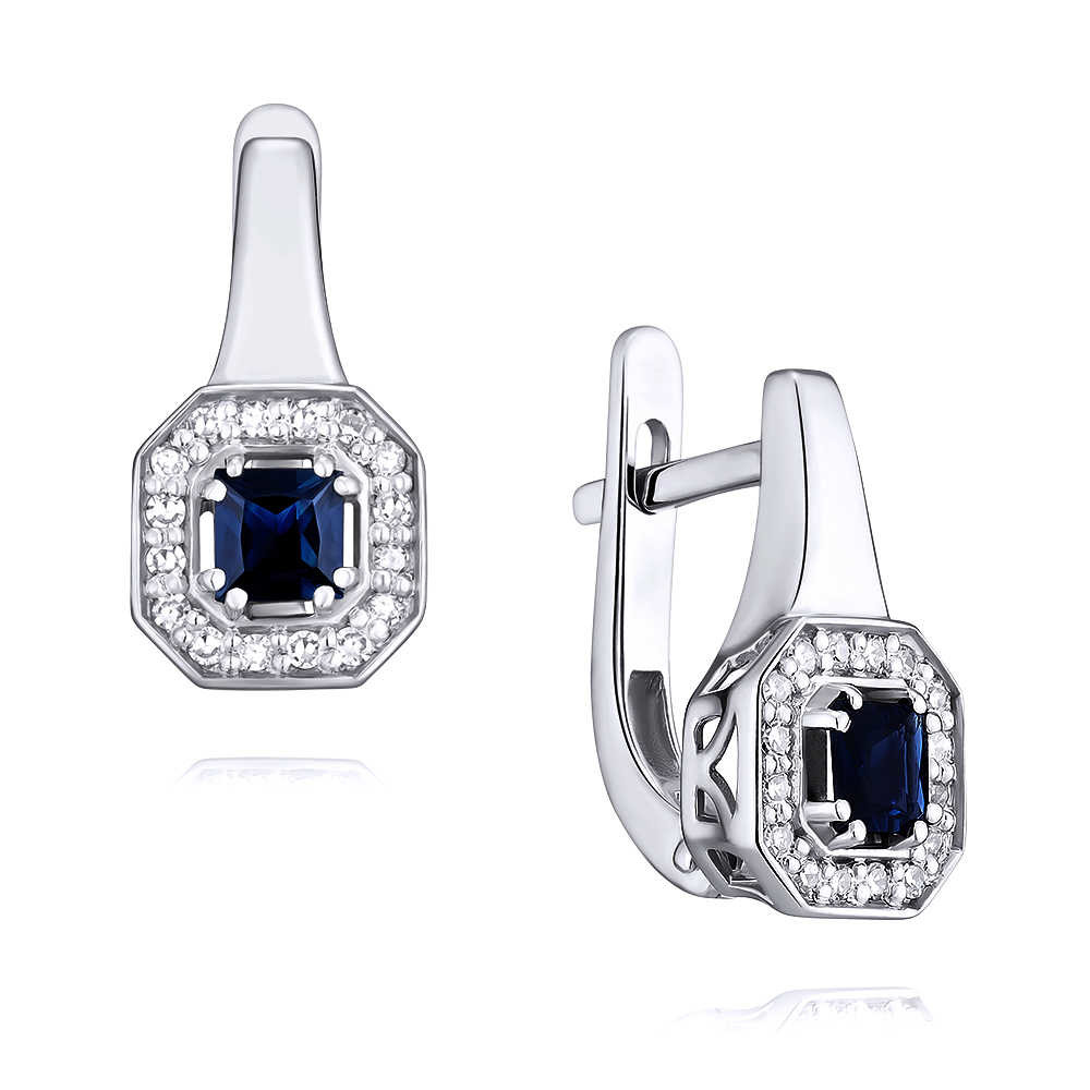 

Серьги из белого золота с бриллиантом/сапфиром ADAMAS 2418164/01-А51-432, 2418164/01-А51-432