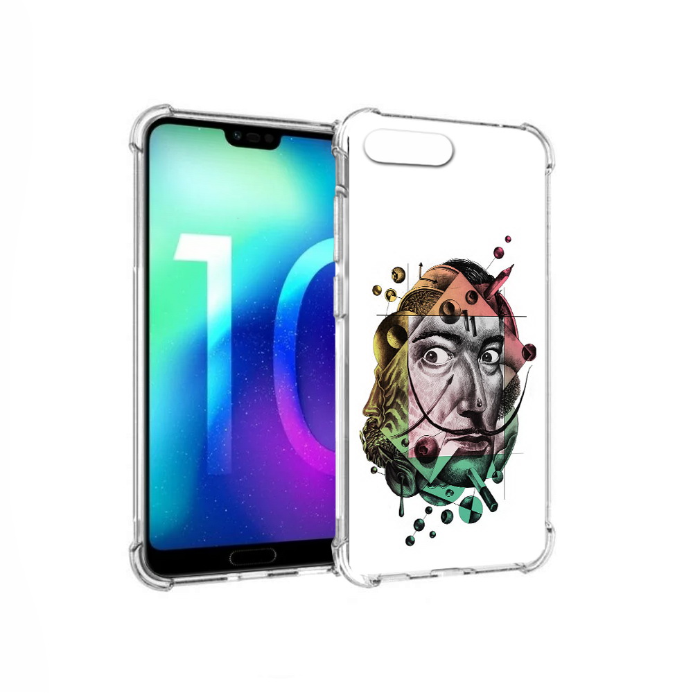 

Чехол MyPads Tocco для Huawei Honor 10 разноцветное лицо абстракция (PT142657.34.570), Прозрачный, Tocco