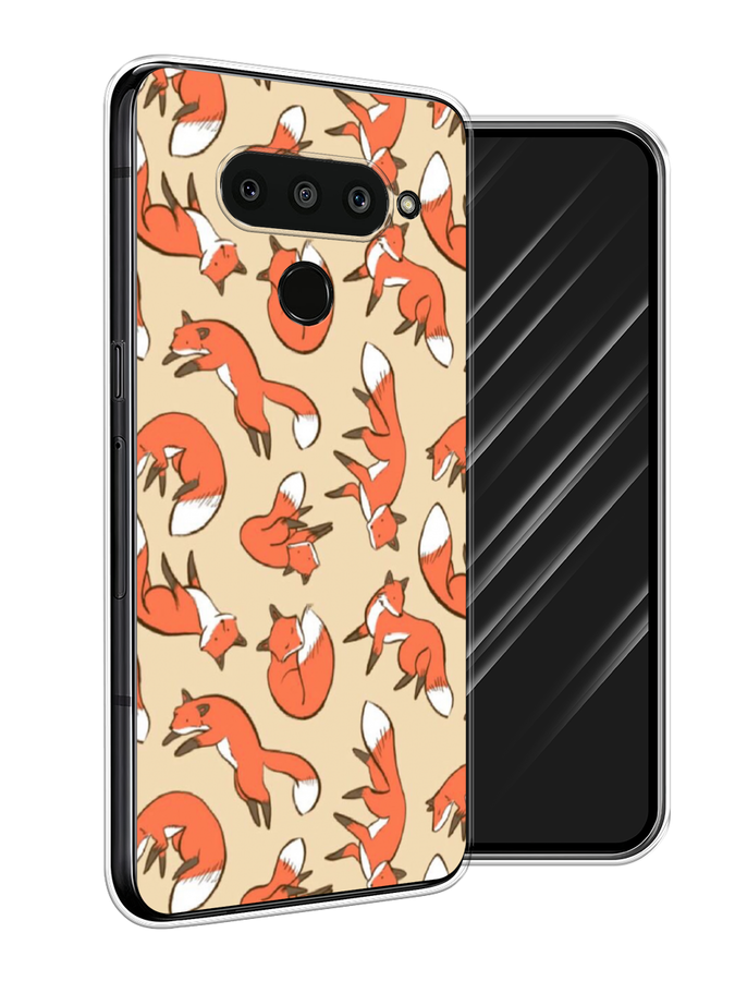 

Чехол Awog на LG V50 ThinQ "Лисички фон", Бежевый;оранжевый;белый, 83850-3