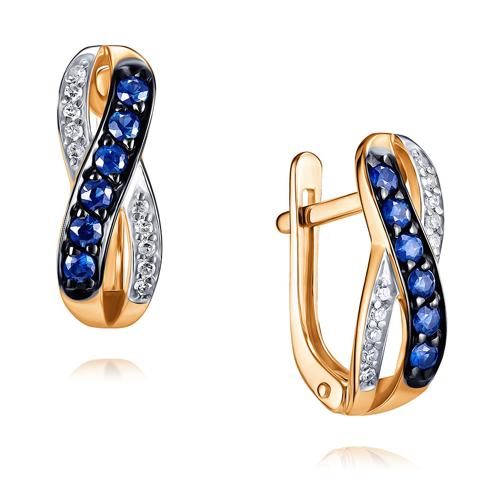 

Серьги из красного золота с бриллиантом/сапфиром ADAMAS 2417092/01-А50ДЧ-432, 2417092/01-А50ДЧ-432