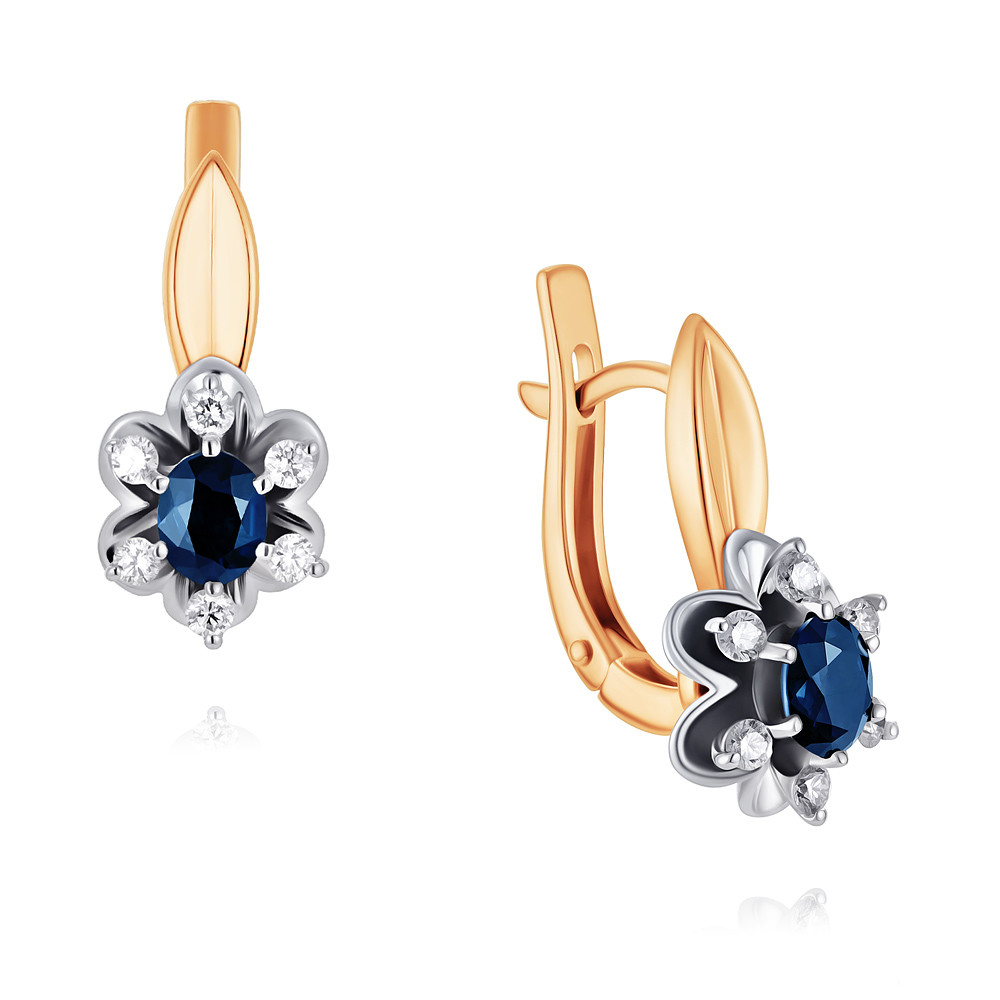 

Серьги из красного золота с бриллиантом/сапфиром ADAMAS 2416558/01-А501Д-432, 2416558/01-А501Д-432