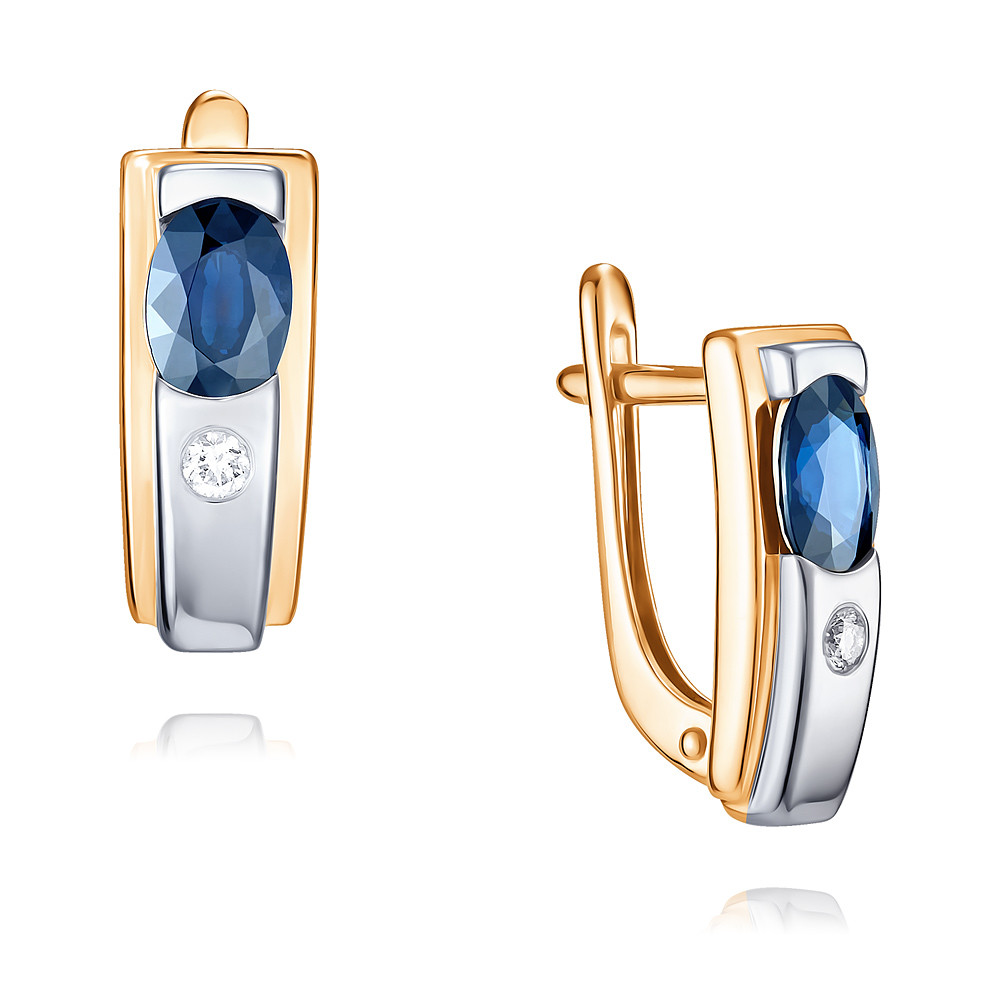 

Серьги из красного золота с бриллиантом/сапфиром ADAMAS 2410879/01-А50-432, 2410879/01-А50-432