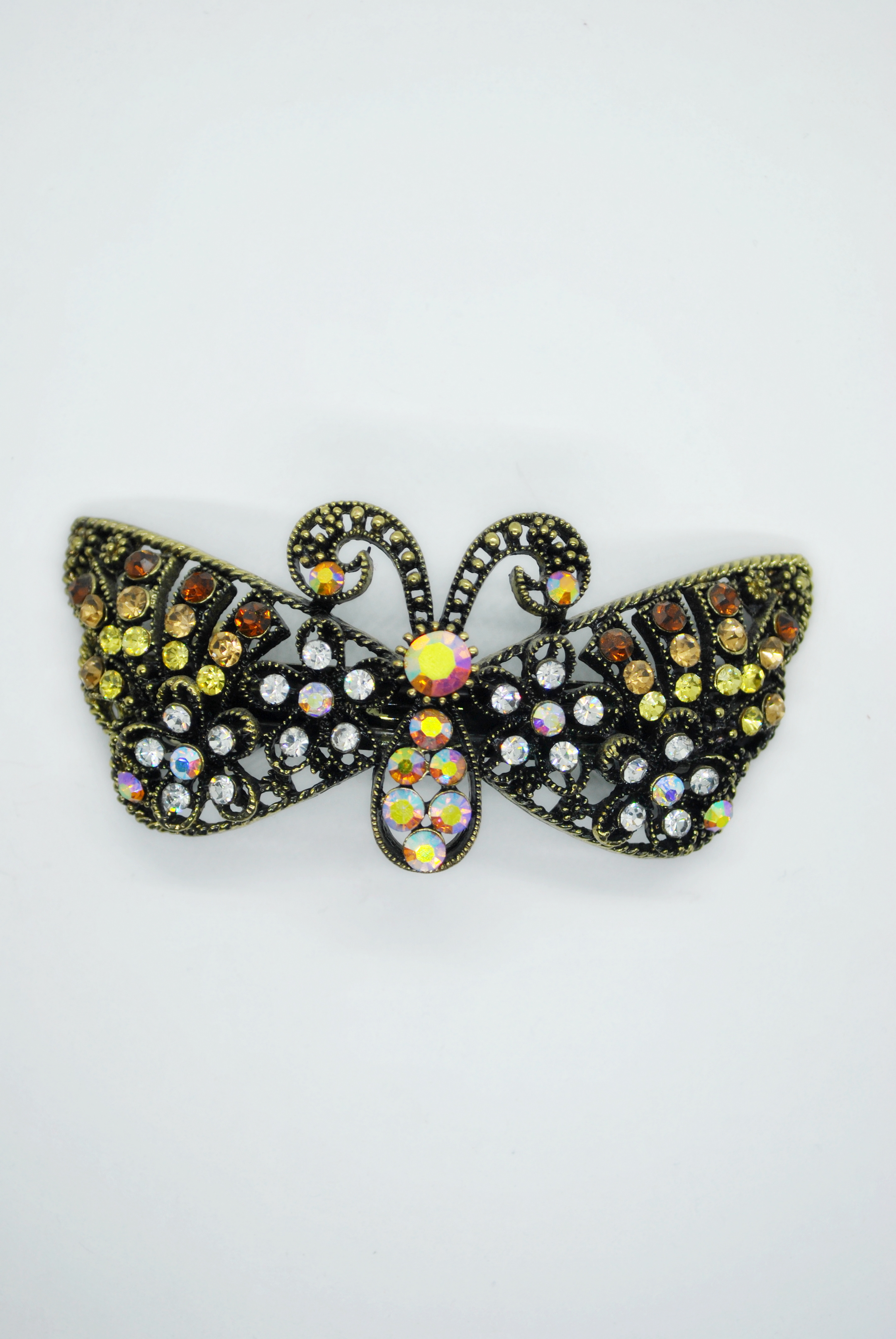 Заколка-автомат женская Fashion Jewelry Color Butterfly желтый/желтый микс