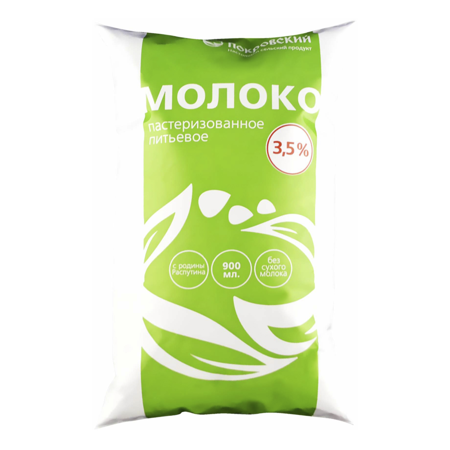 

Молоко 3,5% пастеризованное 900 мл Покровский