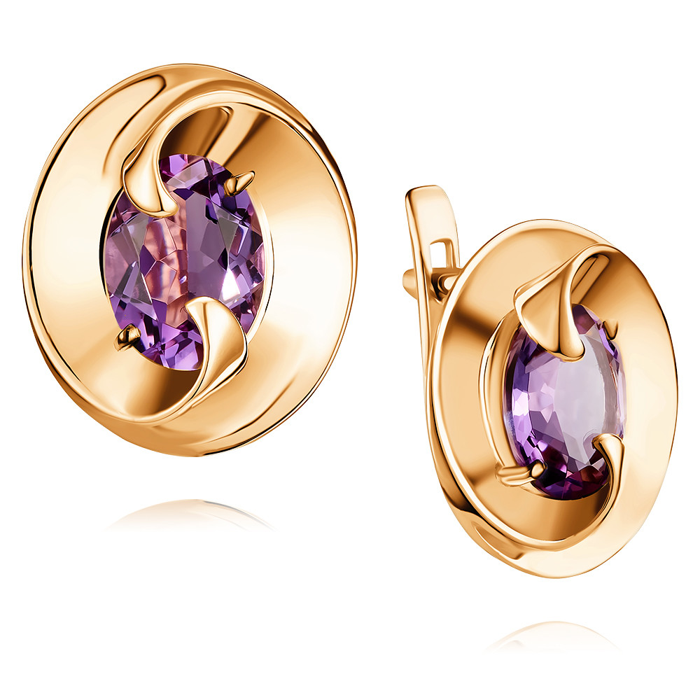 

Серьги из красного золота с аметистом ADAMAS 24037971/01-А50-653, 24037971/01-А50-653