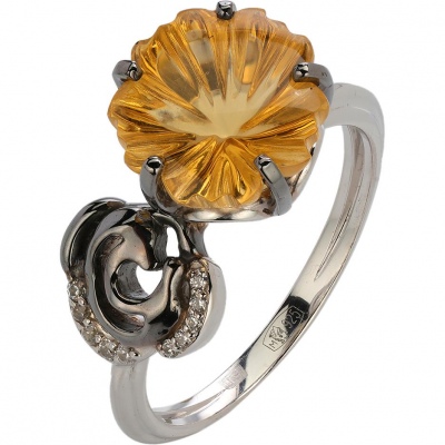 

Кольцо из серебра с фианитом р. 16,5 Эстет 01К3514168ЧР-4, 01К3514168ЧР-4