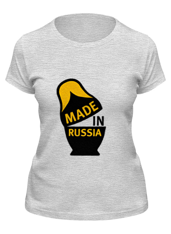 

Футболка женская Printio Made in russia серая 2XL, Серый;черный, Made in russia