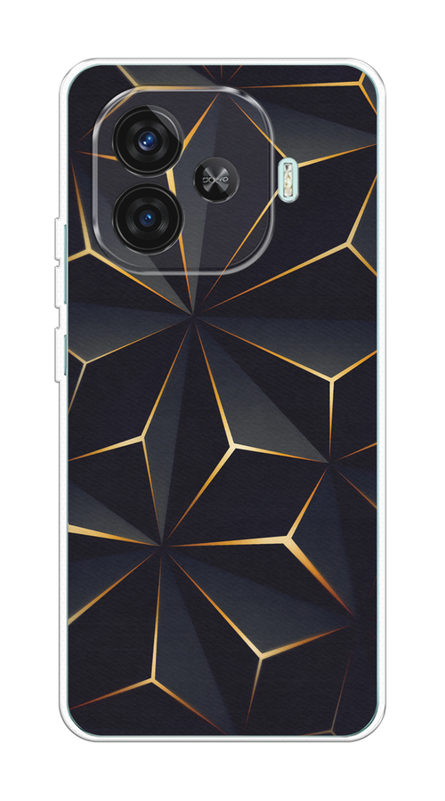 

Чехол на Vivo iQOO Z9 Черные полигоны, Золотистый;черный, 2612150-1